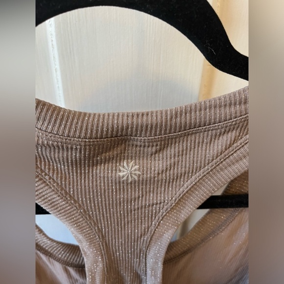 Athleta Razor Back Bronze Sparkle Tank Top Large - Picture 4 of 6